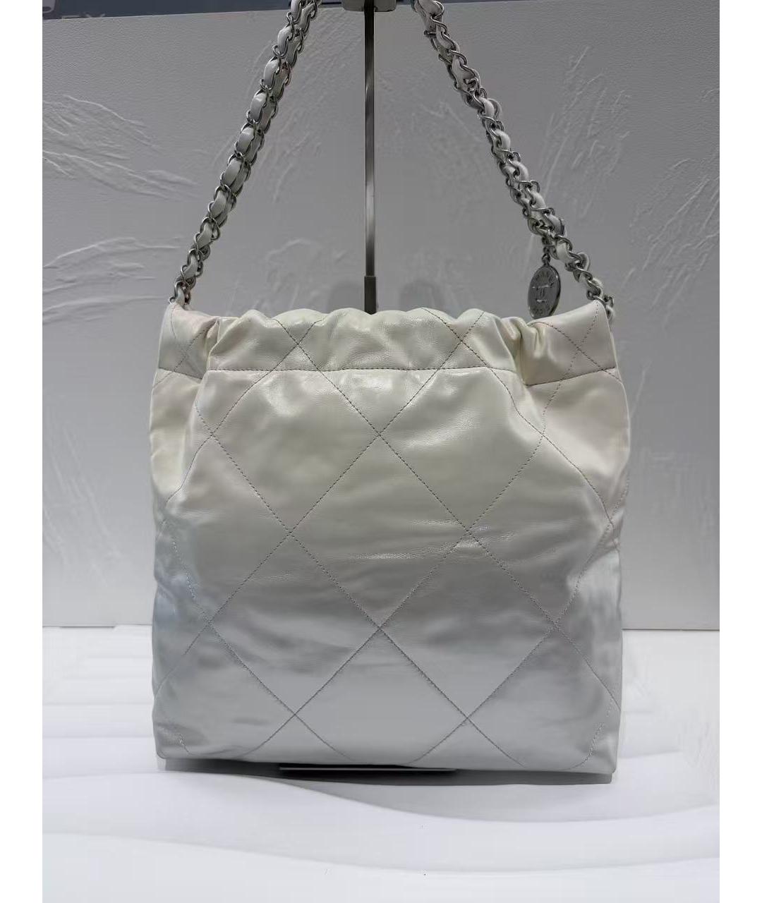 CHANEL Белая кожаная сумка через плечо, фото 2