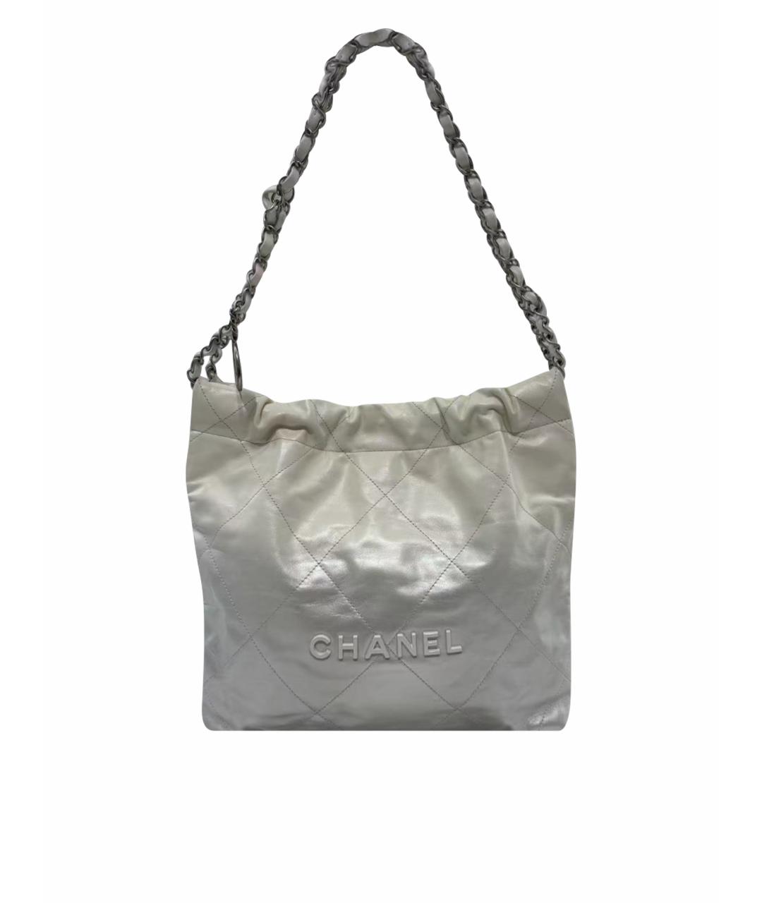 CHANEL Белая кожаная сумка через плечо, фото 1