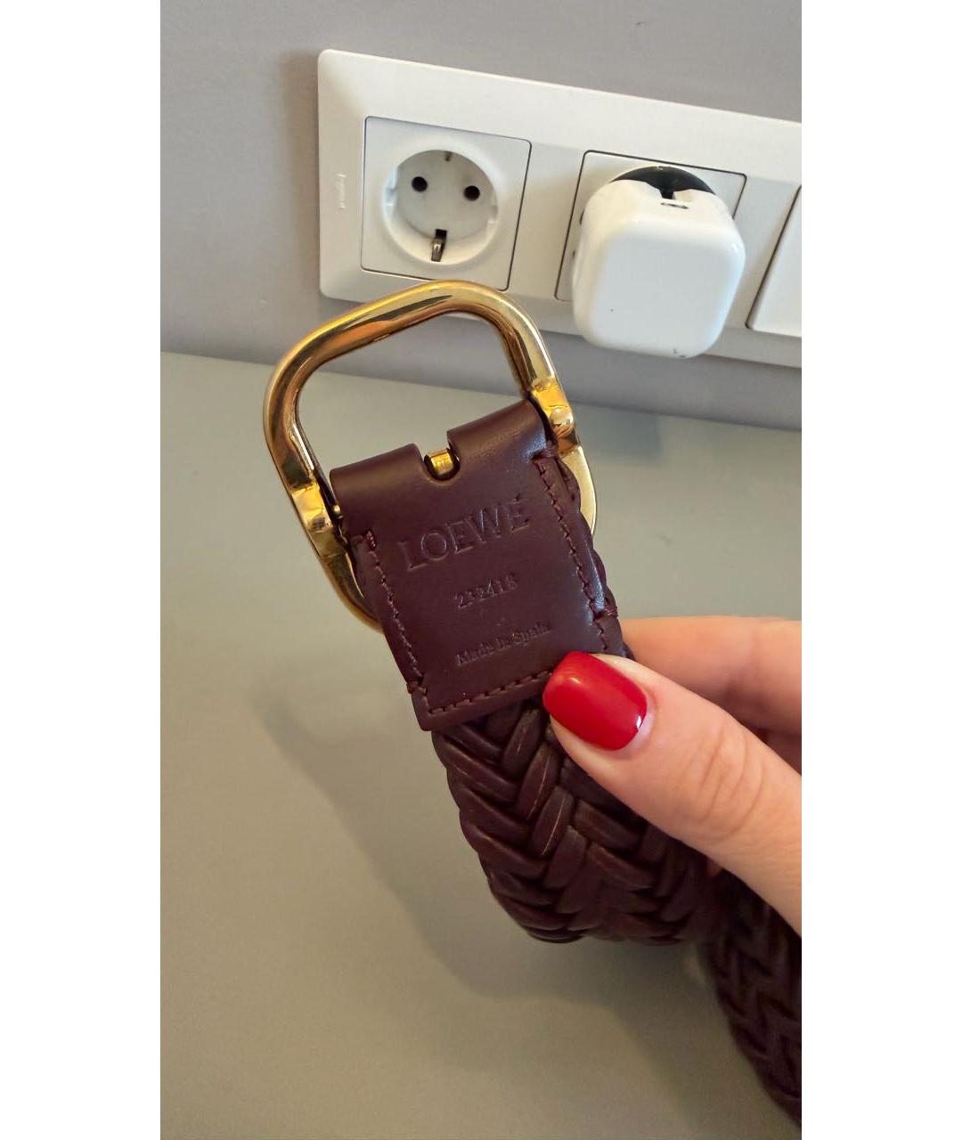 LOEWE Бордовый кожаный ремень, фото 2