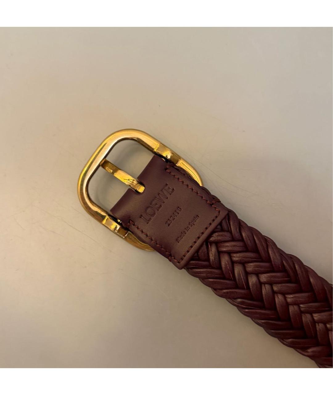 LOEWE Бордовый кожаный ремень, фото 5