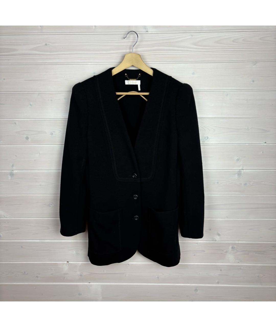 CHLOE Черный шерстяной жакет/пиджак, фото 8