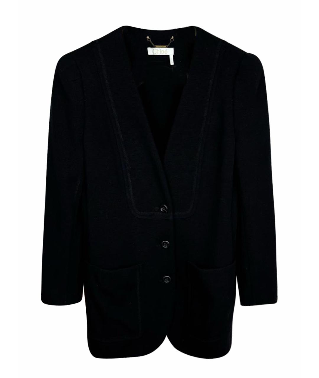 CHLOE Черный шерстяной жакет/пиджак, фото 1