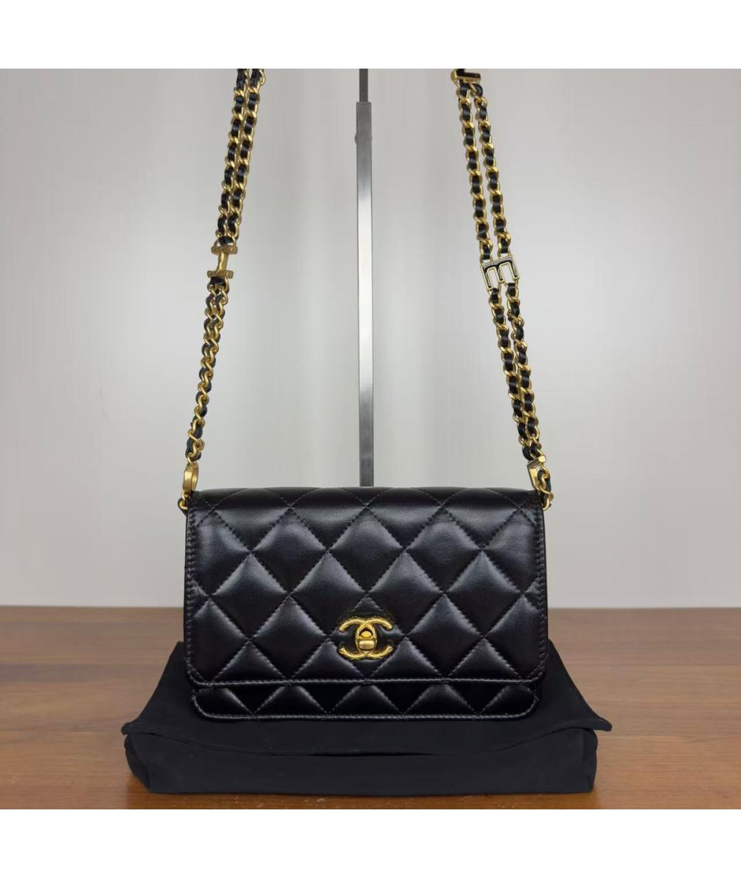 CHANEL Черная кожаная сумка через плечо, фото 2