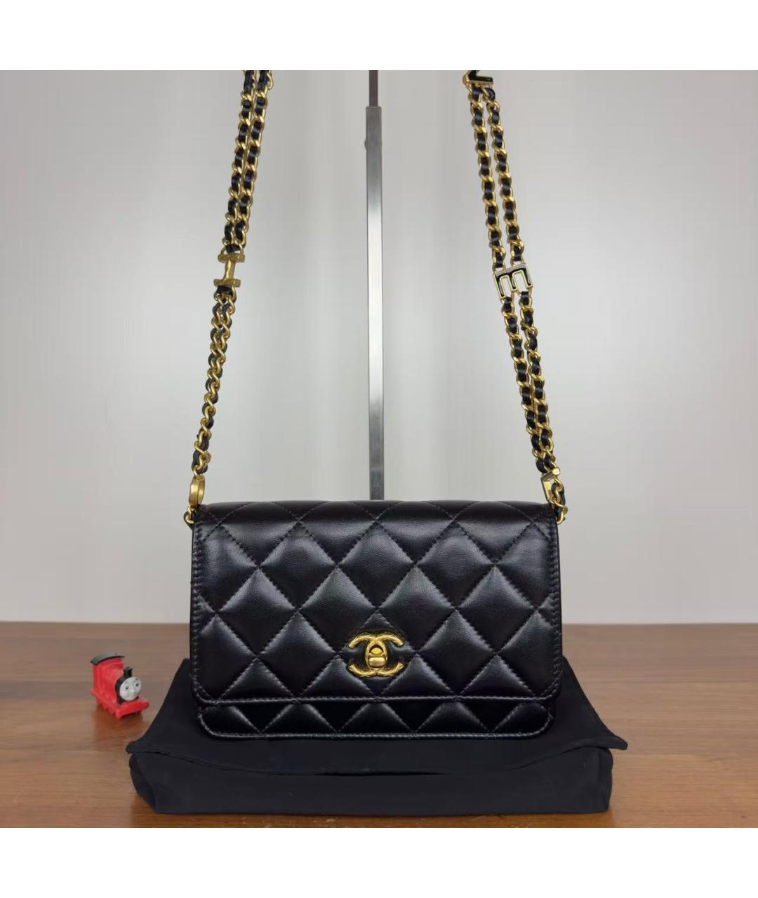 CHANEL Черная кожаная сумка через плечо, фото 6