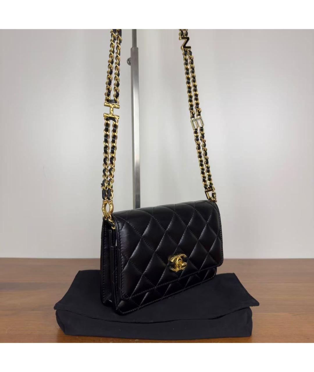 CHANEL Черная кожаная сумка через плечо, фото 4