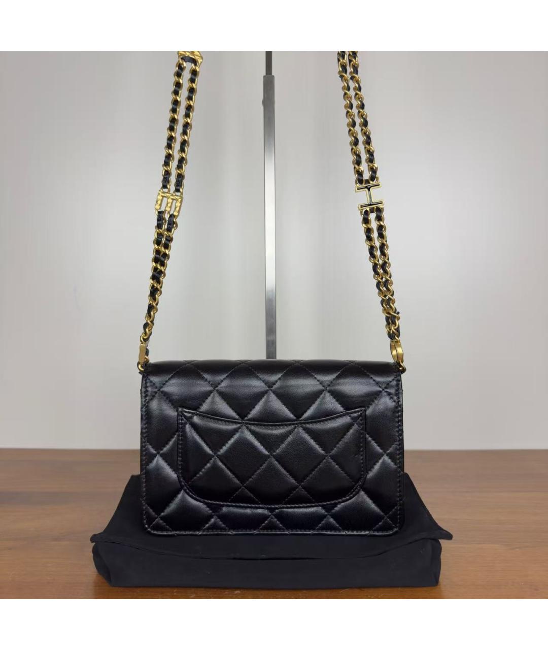 CHANEL Черная кожаная сумка через плечо, фото 3