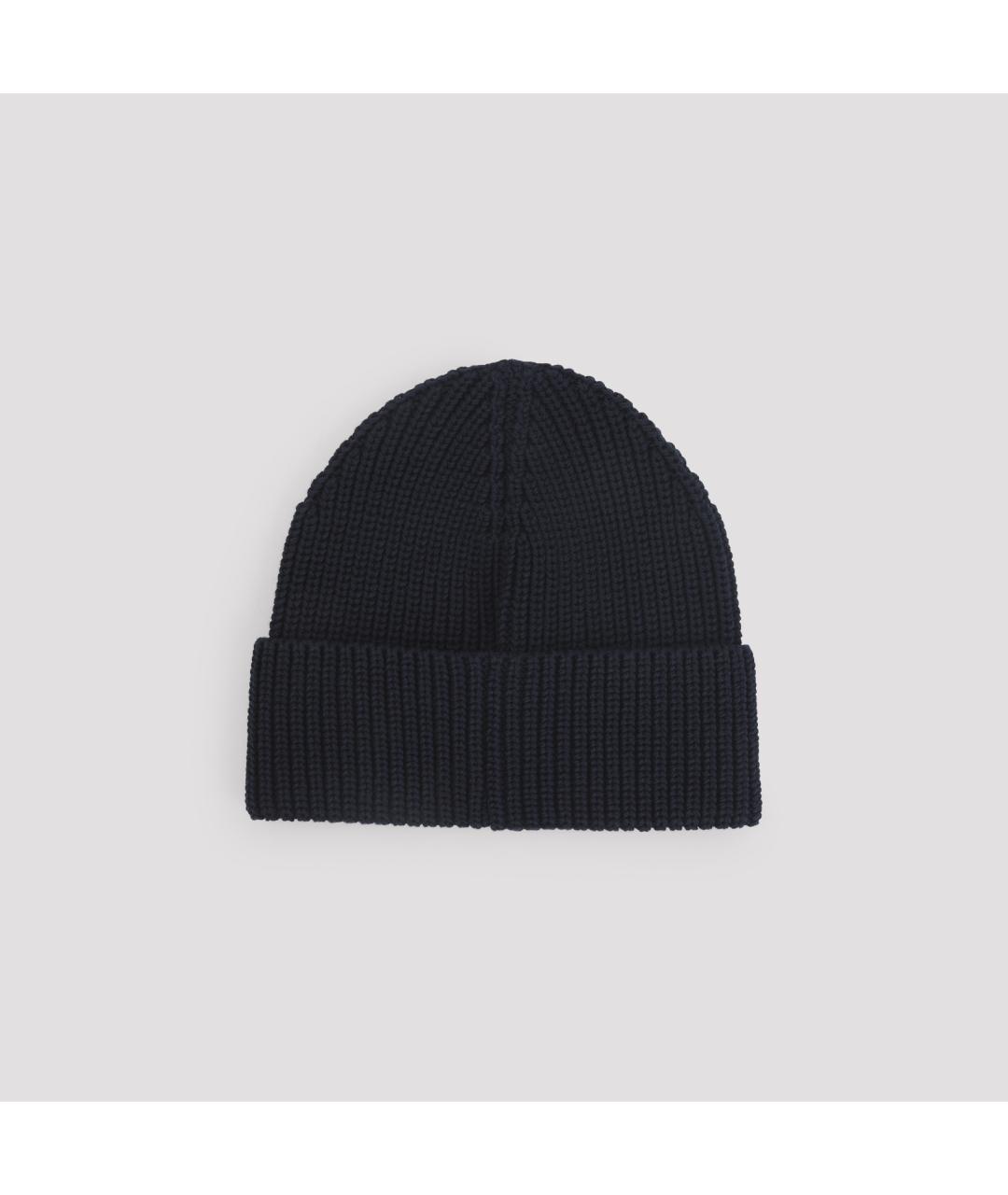 MONCLER GRENOBLE Темно-синяя хлопковая шапка, фото 3