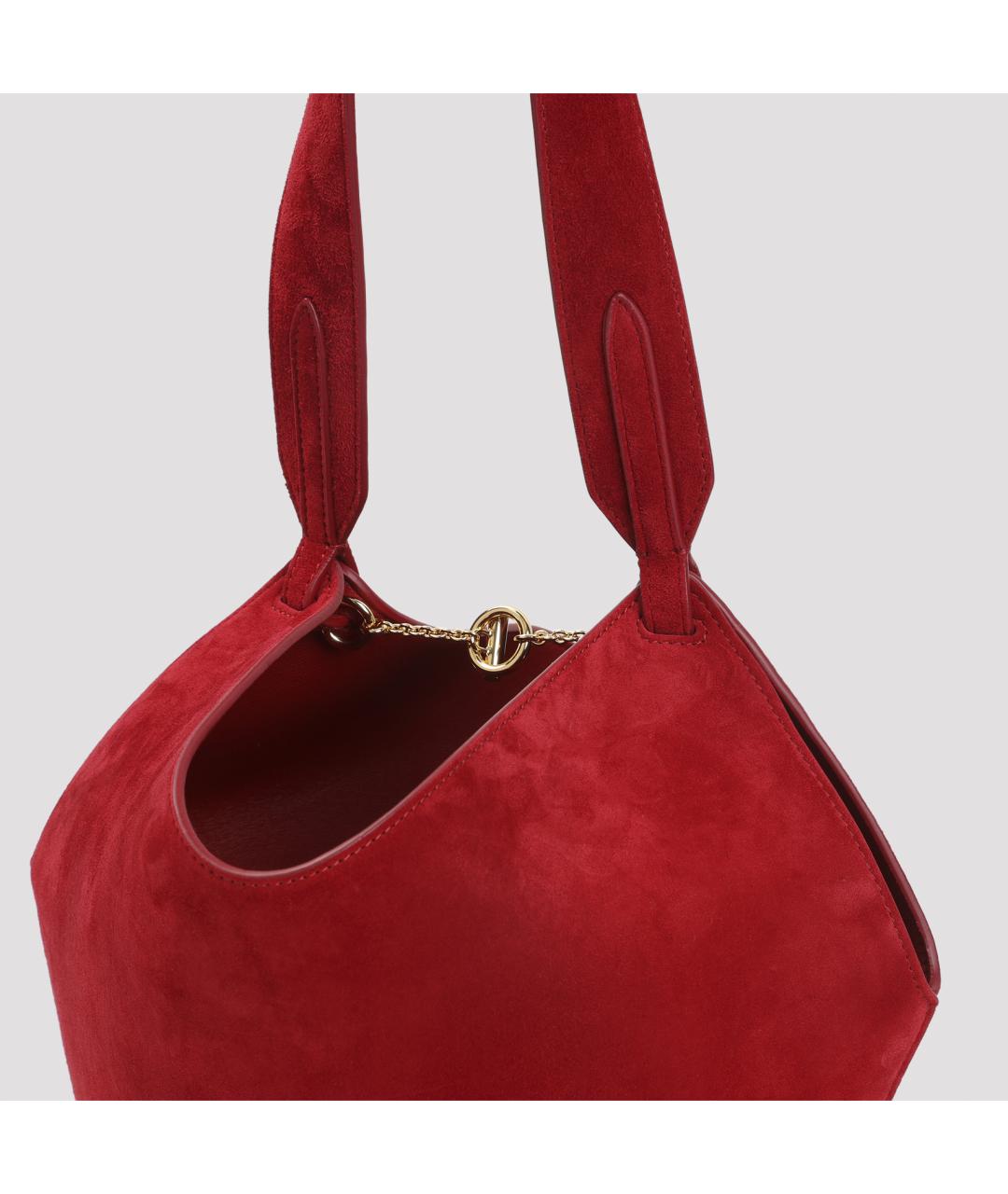 KHAITE Красная замшевая сумка через плечо, фото 3