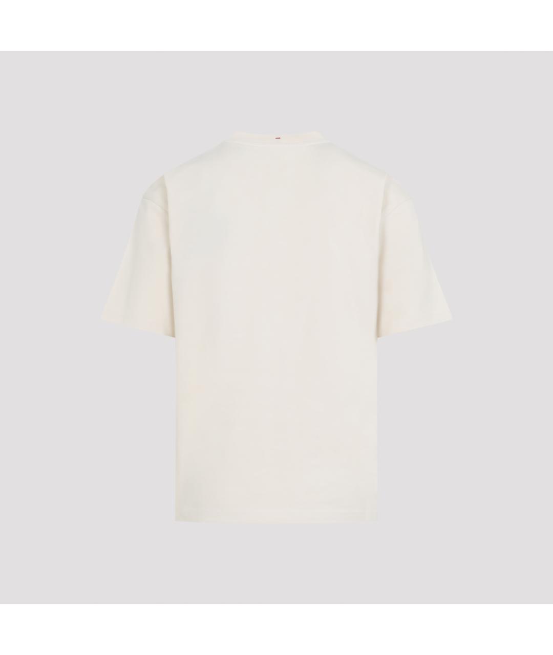 MONCLER GRENOBLE Бежевая хлопковая футболка, фото 3