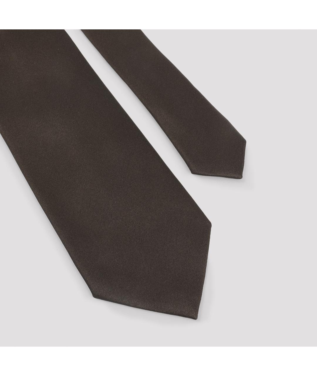 TOM FORD Коричневый шелковый галстук, фото 3