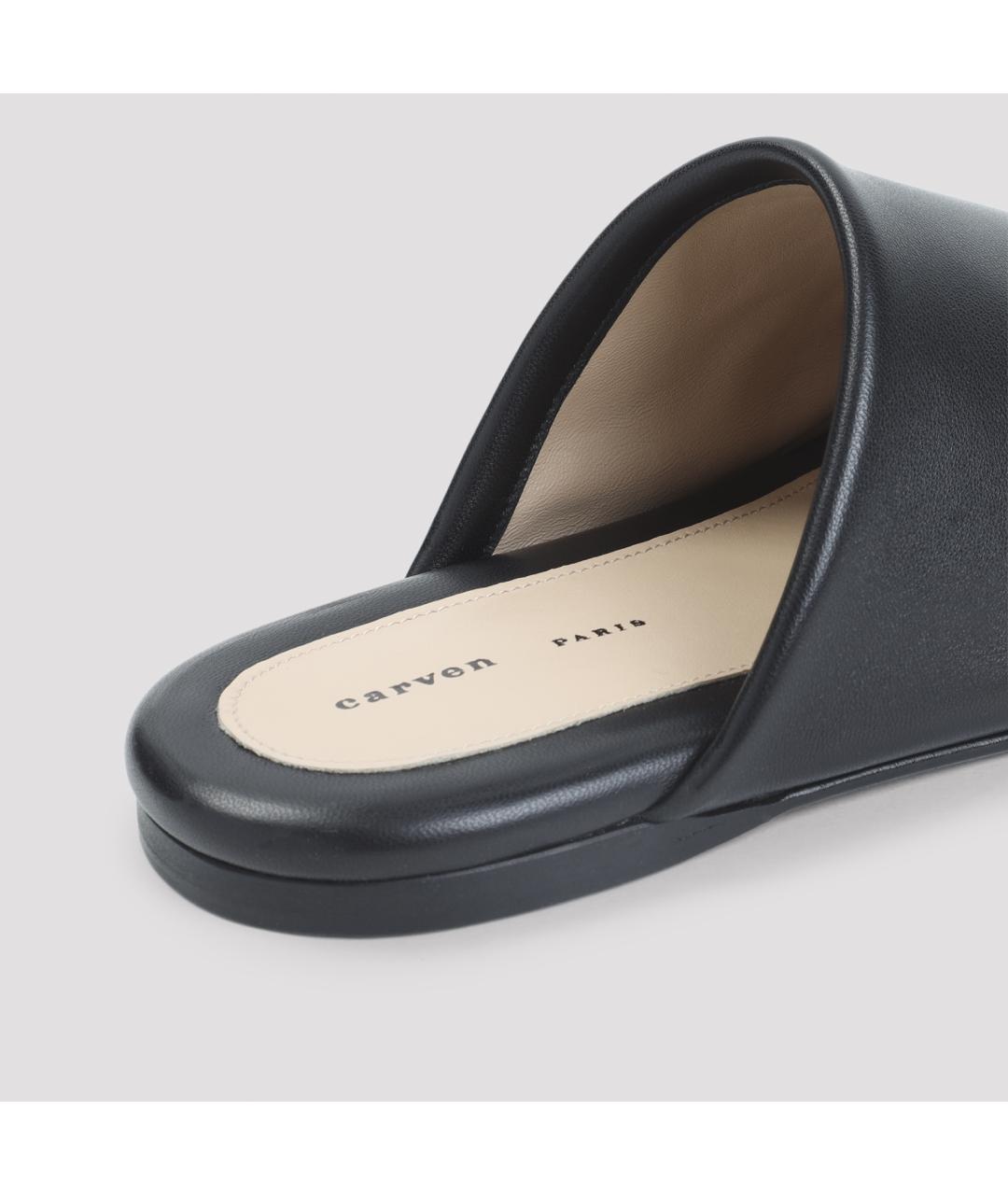 Carven Черные кожаные мюли, фото 6