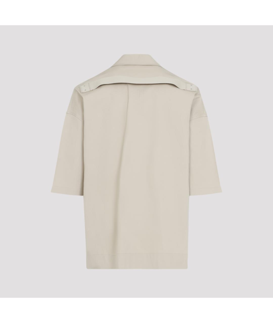 RICK OWENS Бежевая хлопковая кэжуал рубашка, фото 3