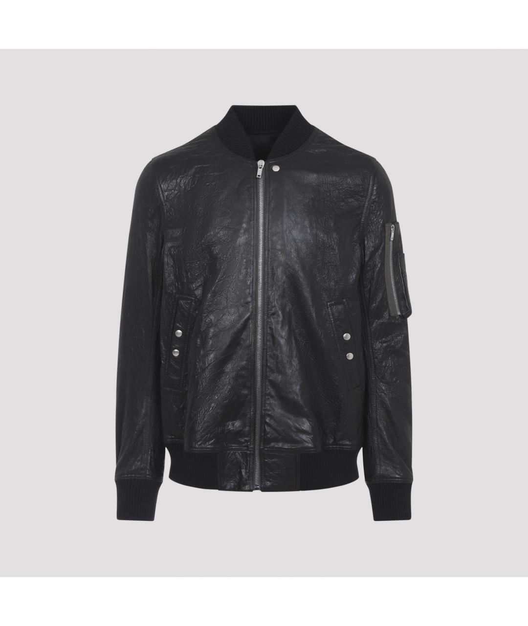 RICK OWENS Черная кожаная куртка, фото 3