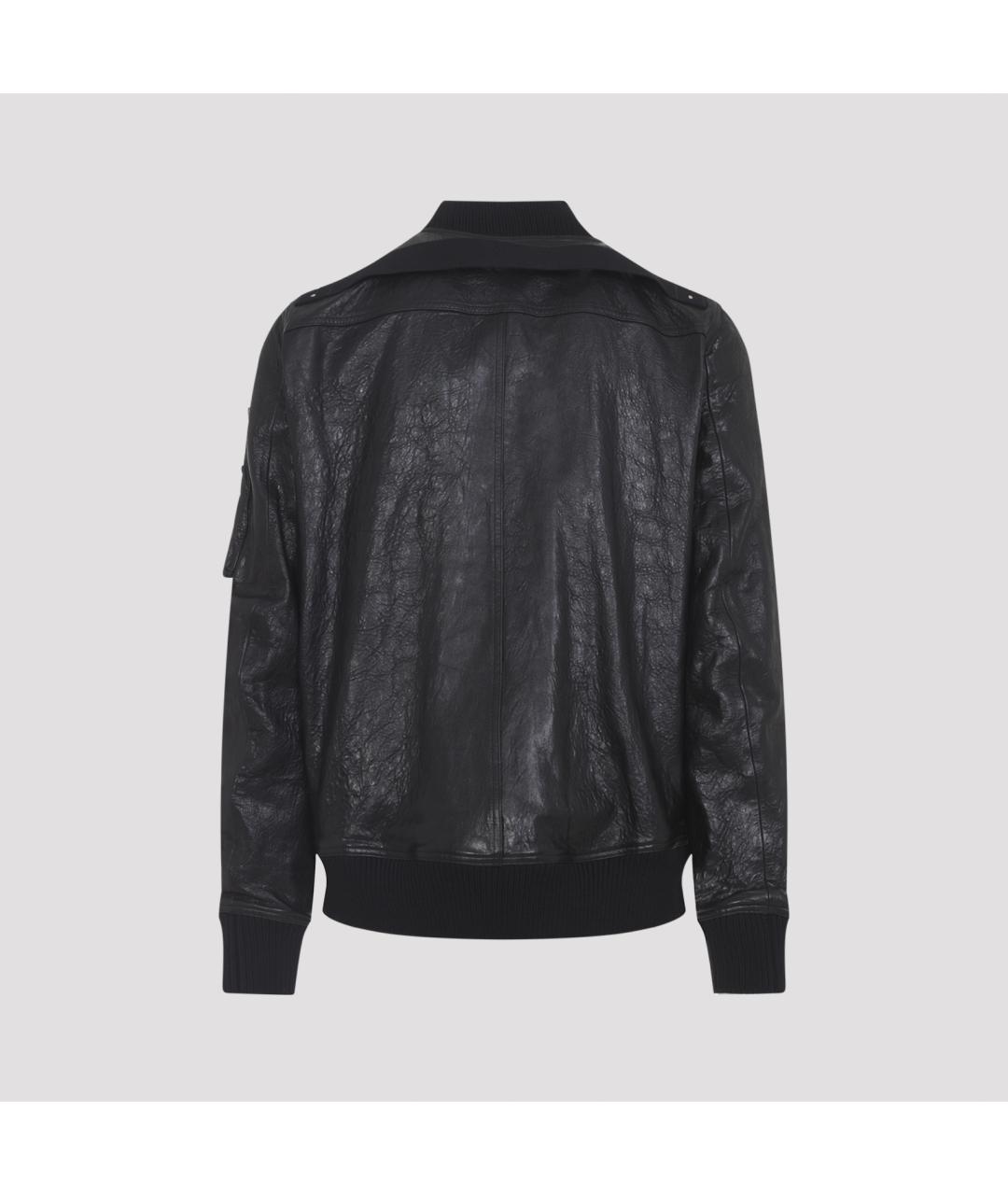 RICK OWENS Черная кожаная куртка, фото 4
