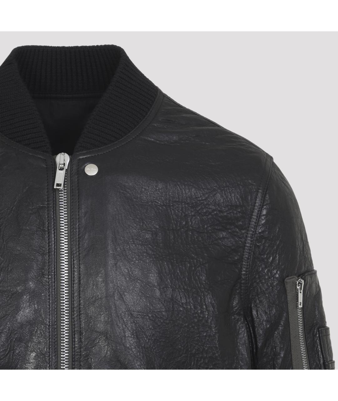 RICK OWENS Черная кожаная куртка, фото 6