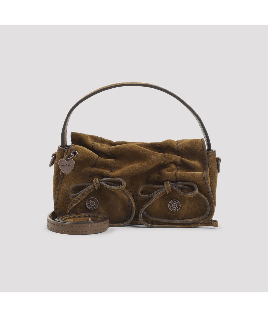 ACNE STUDIOS Коричневая замшевая сумка тоут, фото 2