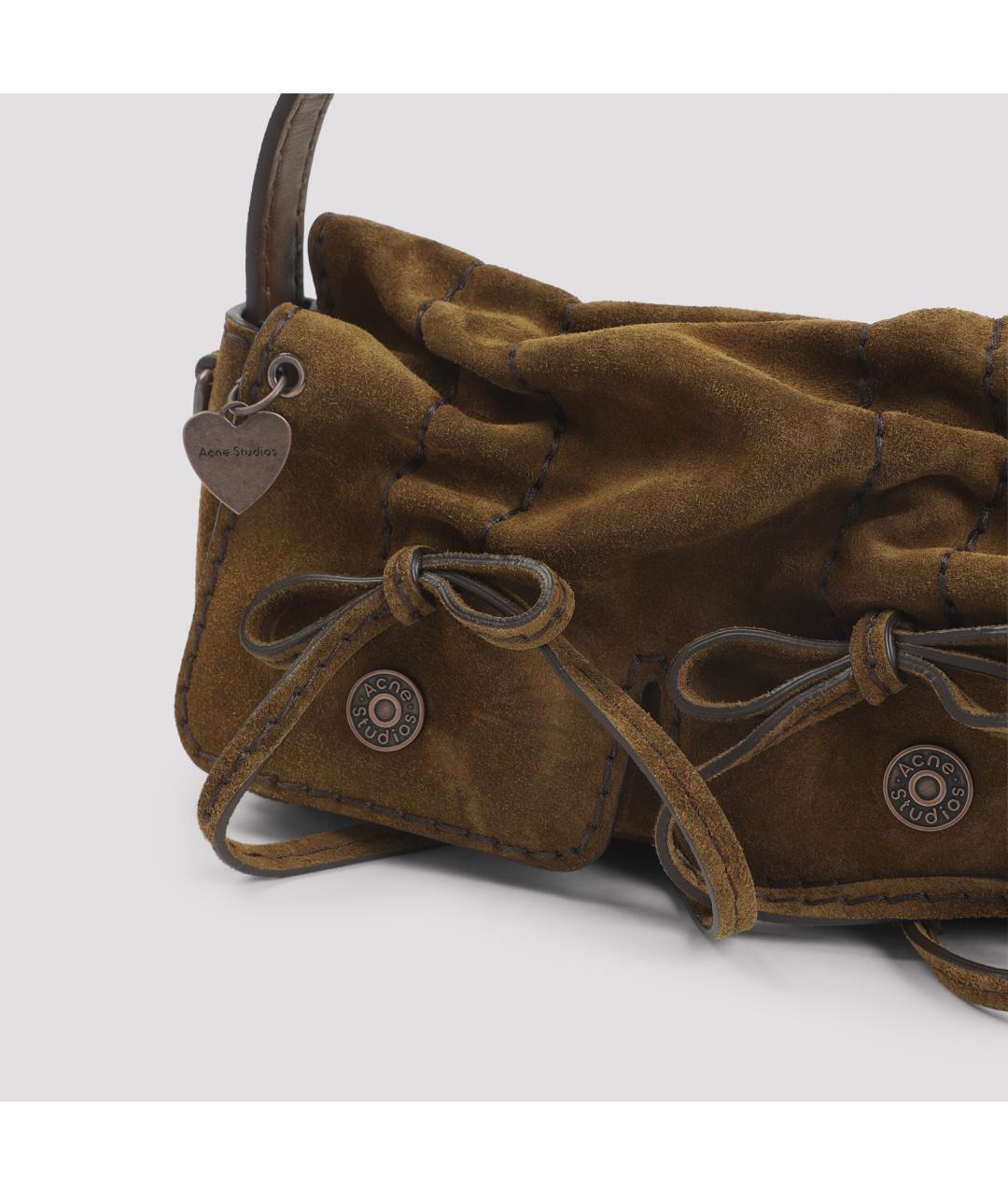 ACNE STUDIOS Коричневая замшевая сумка тоут, фото 4