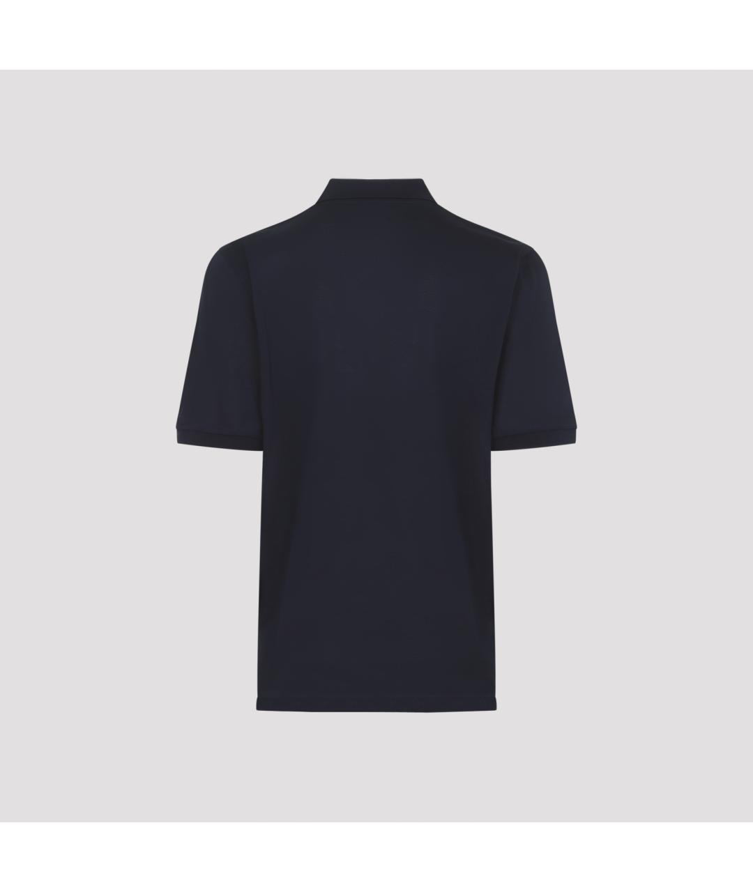 RALPH LAUREN PURPLE LABEL Темно-синее хлопковое поло с коротким рукавом, фото 3