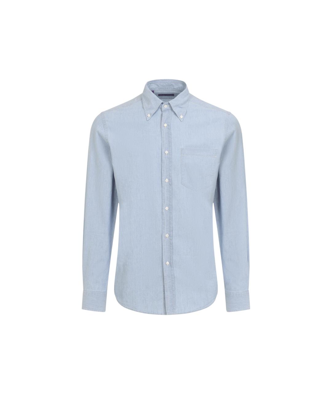 RALPH LAUREN PURPLE LABEL Голубая хлопковая кэжуал рубашка, фото 1