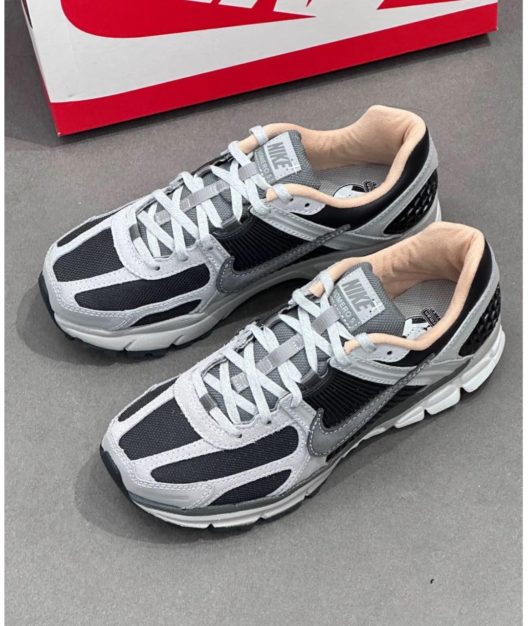 NIKE Антрацитовые текстильные низкие кроссовки / кеды, фото 5