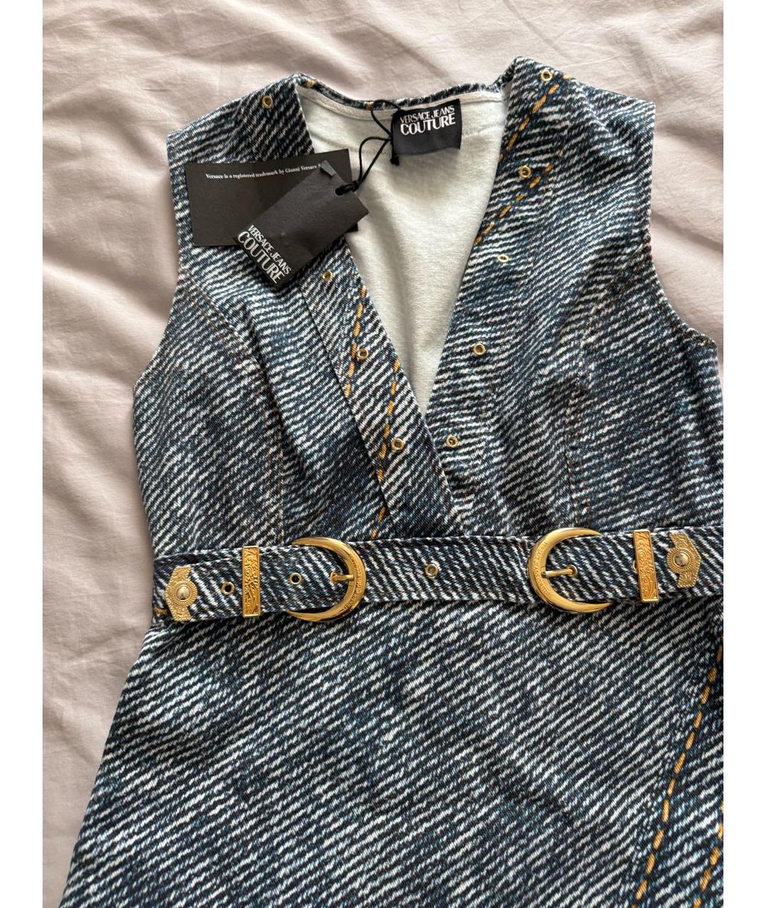 VERSACE JEANS COUTURE Синее деним повседневное платье, фото 2