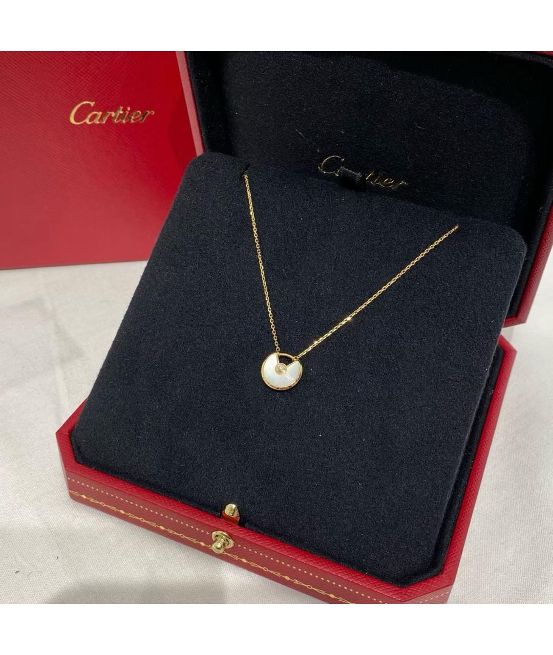 CARTIER Белое колье из желтого золота, фото 3