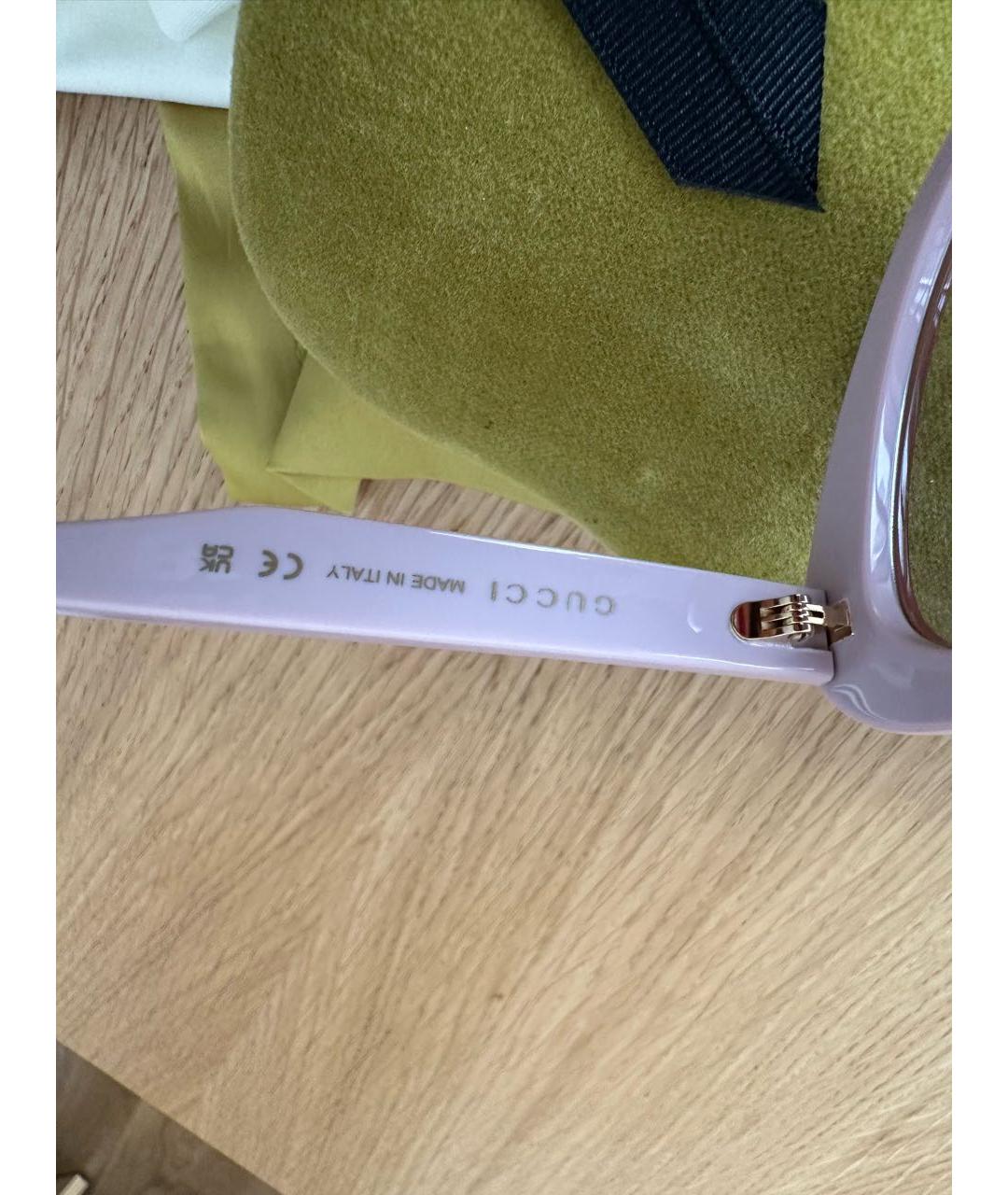 GUCCI Розовые пластиковые солнцезащитные очки, фото 5