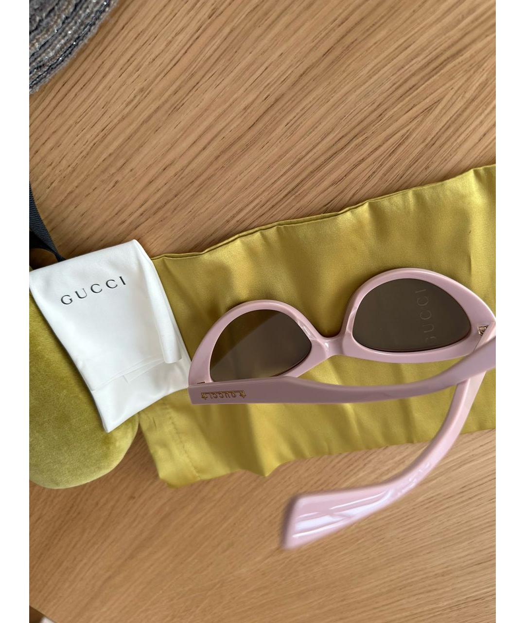 GUCCI Розовые пластиковые солнцезащитные очки, фото 7