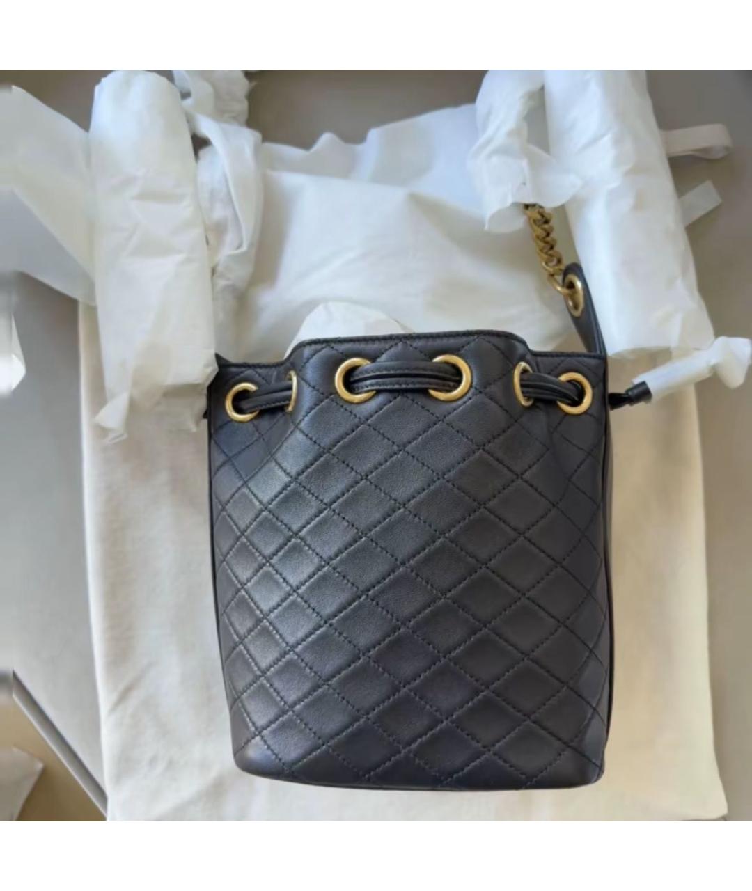 SAINT LAURENT Черная кожаная сумка через плечо, фото 2