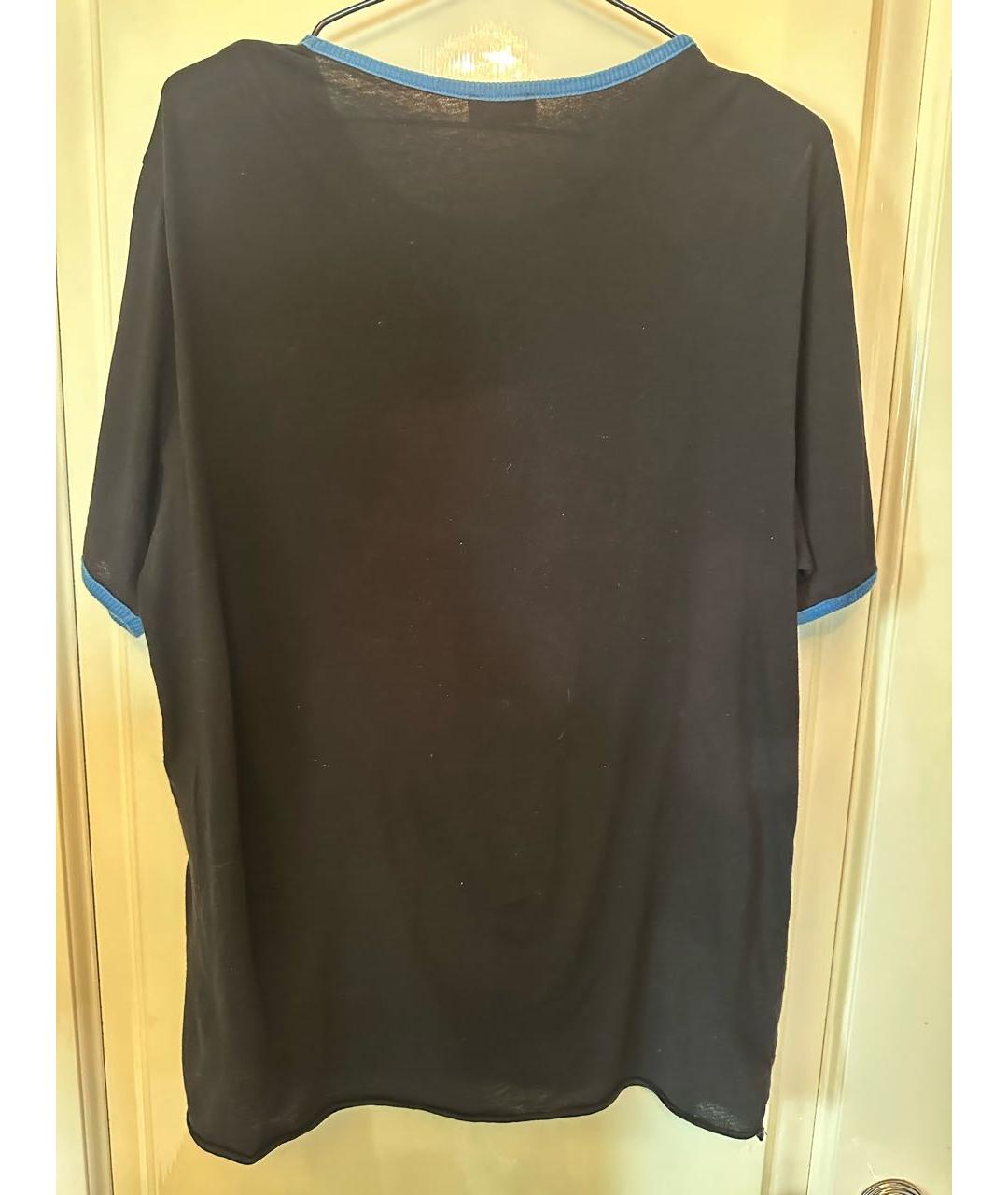 SAINT LAURENT Черная хлопковая футболка, фото 2