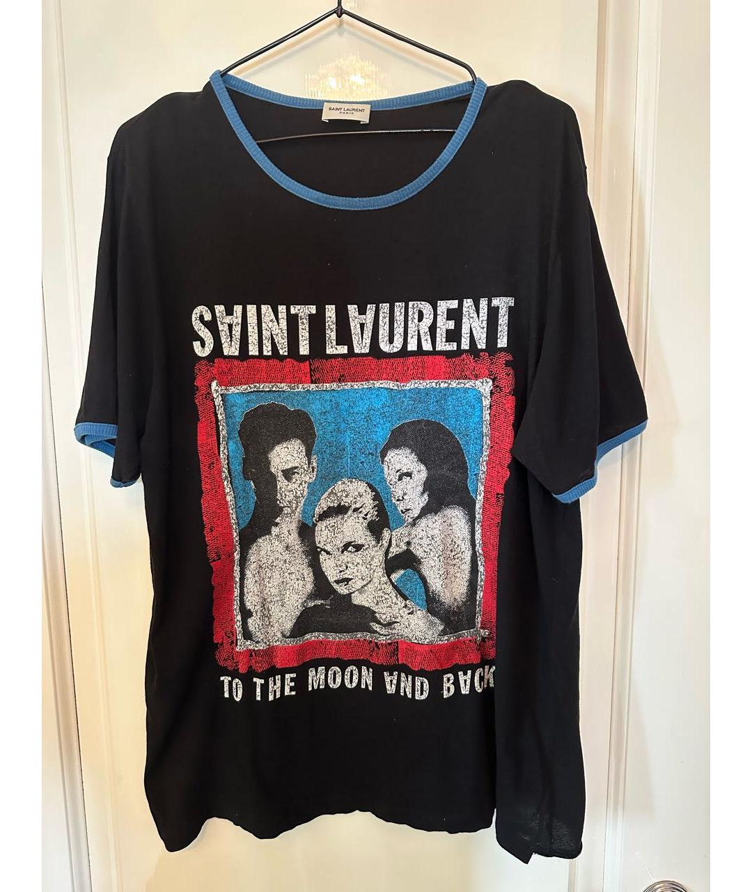 SAINT LAURENT Черная хлопковая футболка, фото 6