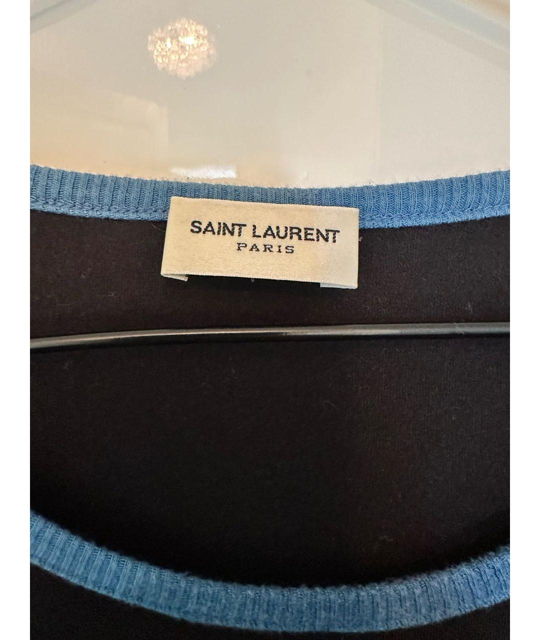 SAINT LAURENT Черная хлопковая футболка, фото 3
