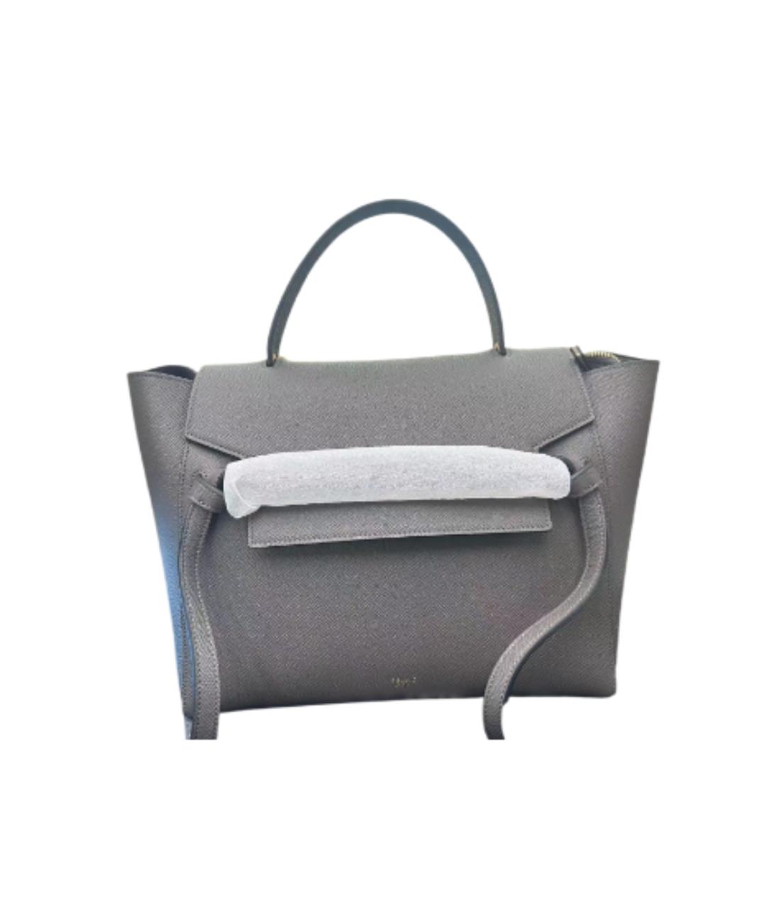 CELINE Серая кожаная сумка через плечо, фото 6