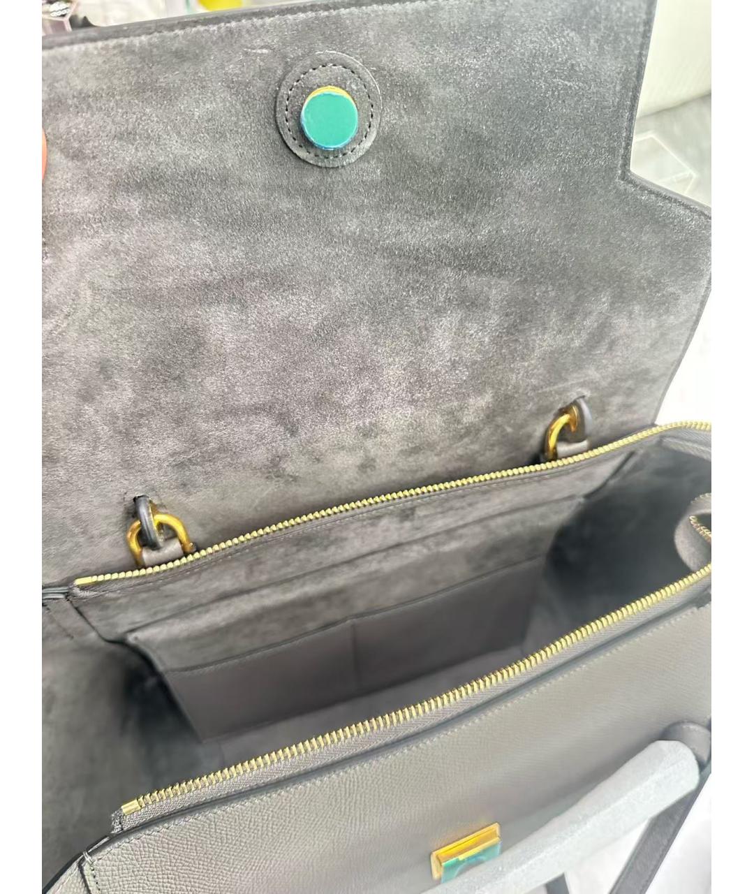 CELINE Серая кожаная сумка через плечо, фото 5