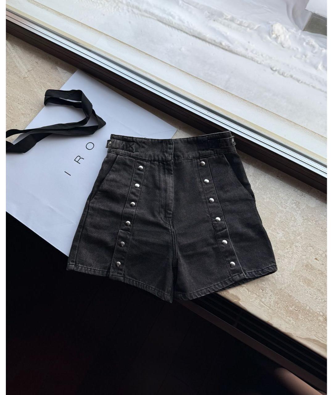 IRO Антрацитовые деним шорты, фото 4