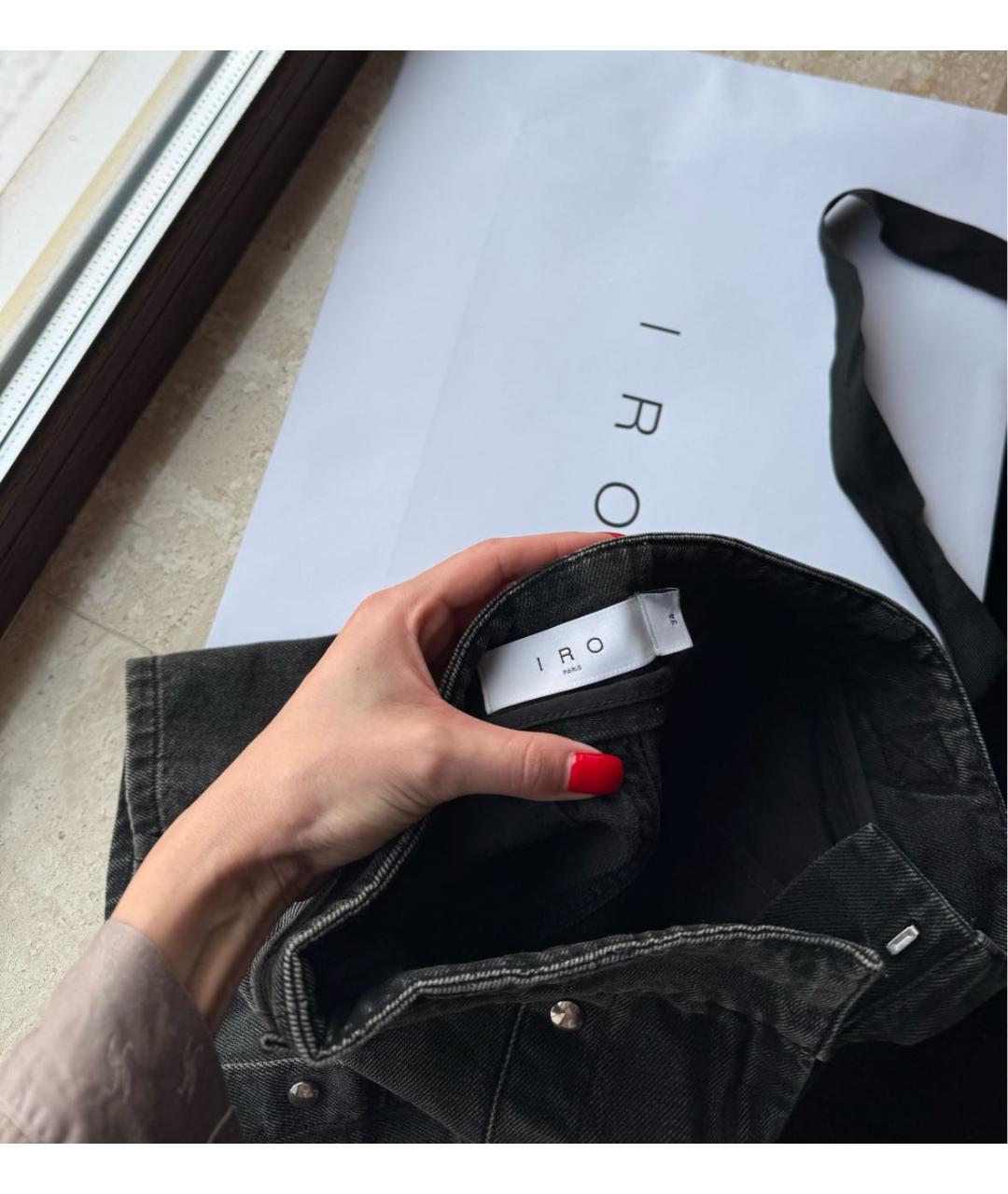 IRO Антрацитовые деним шорты, фото 6