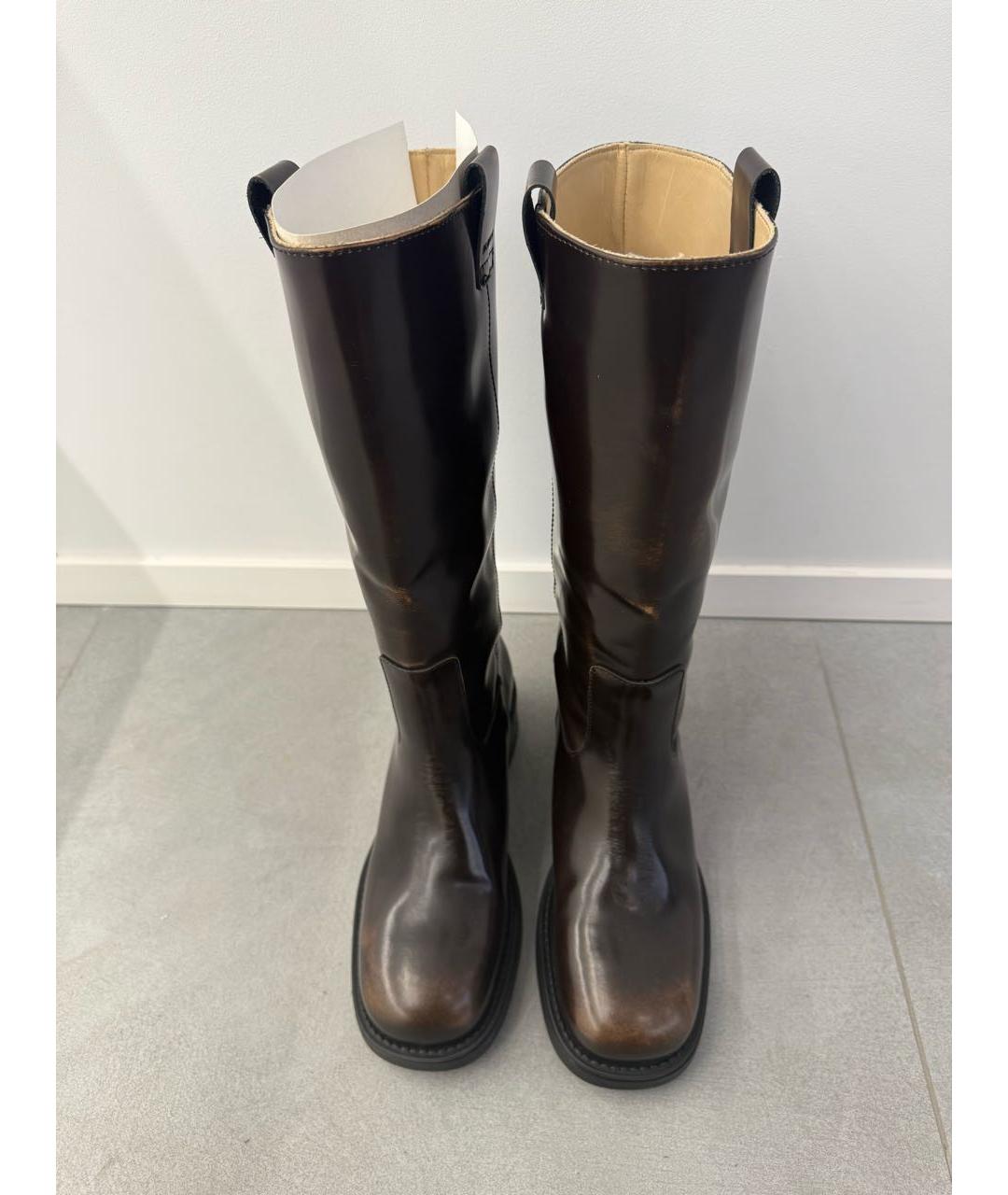 ALOHAS Коричневые кожаные сапоги, фото 2