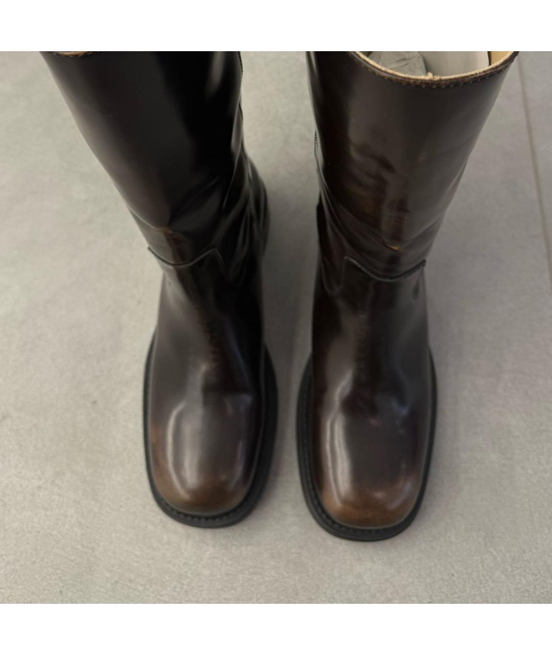 ALOHAS Коричневые кожаные сапоги, фото 3