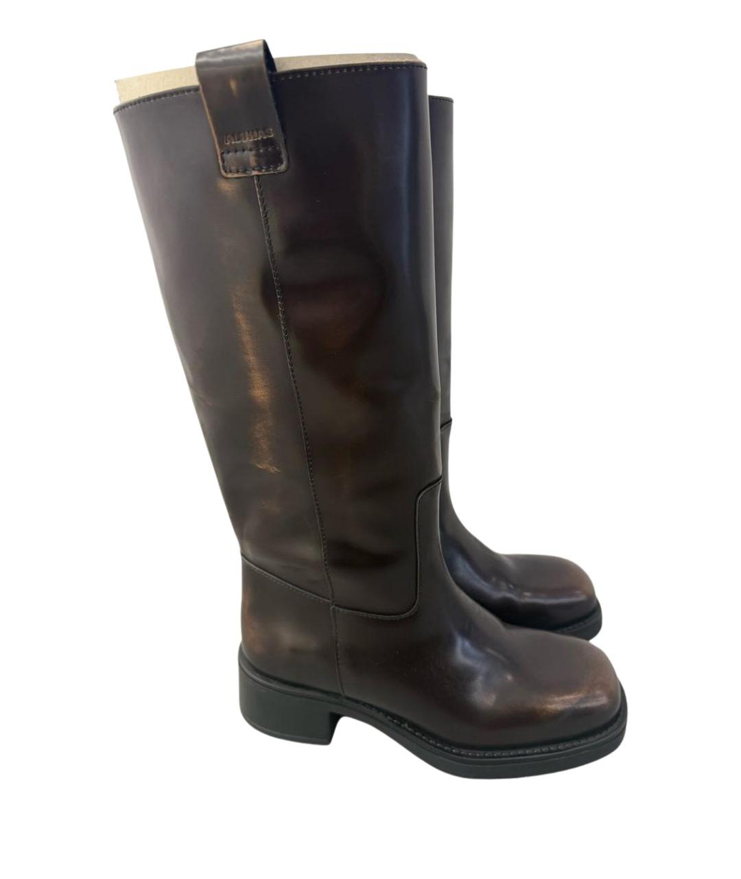 ALOHAS Коричневые кожаные сапоги, фото 1