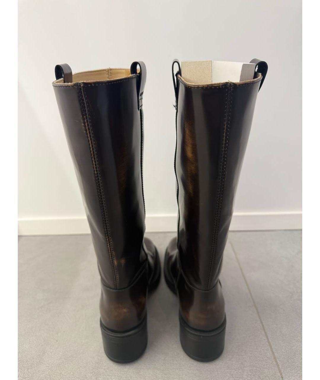 ALOHAS Коричневые кожаные сапоги, фото 4