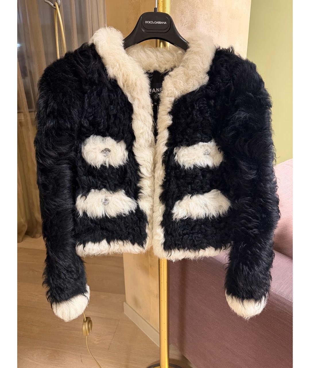 CHANEL Черная меховая шуба, фото 7