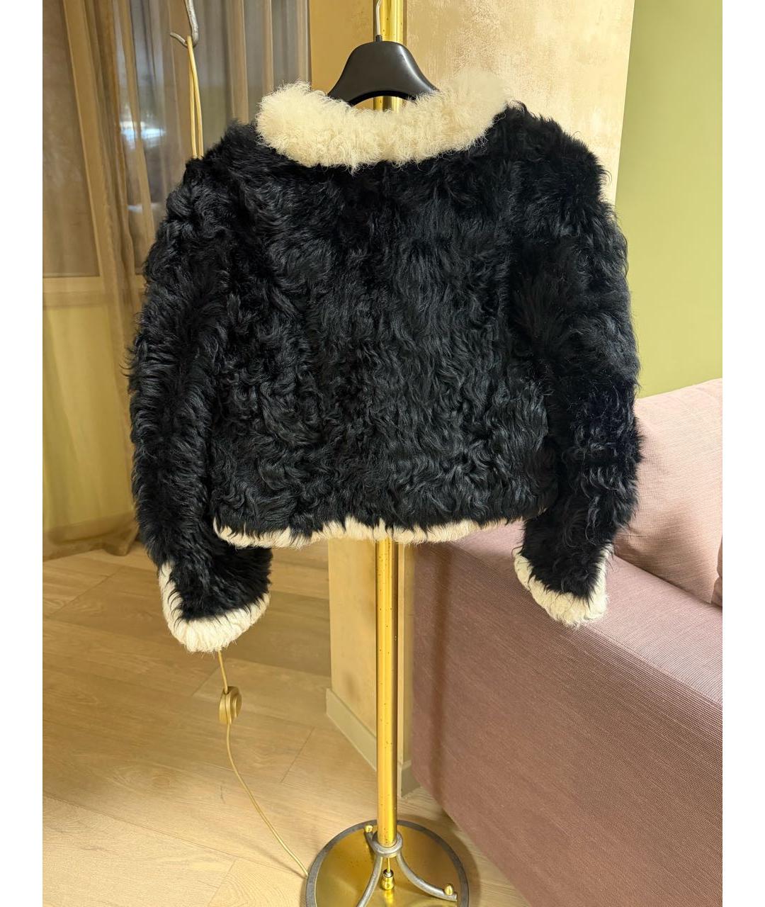 CHANEL Черная меховая шуба, фото 2