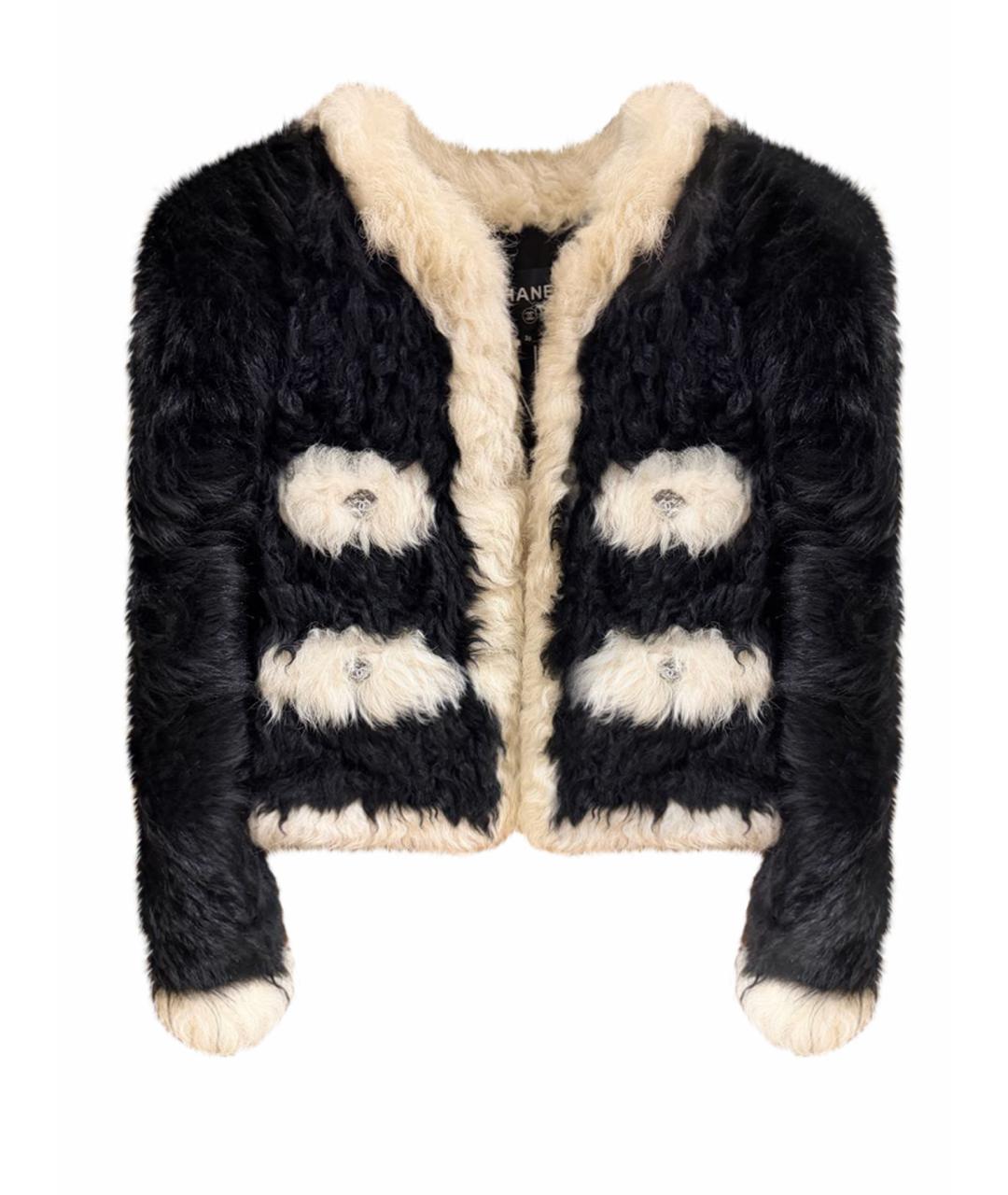 CHANEL Черная меховая шуба, фото 1