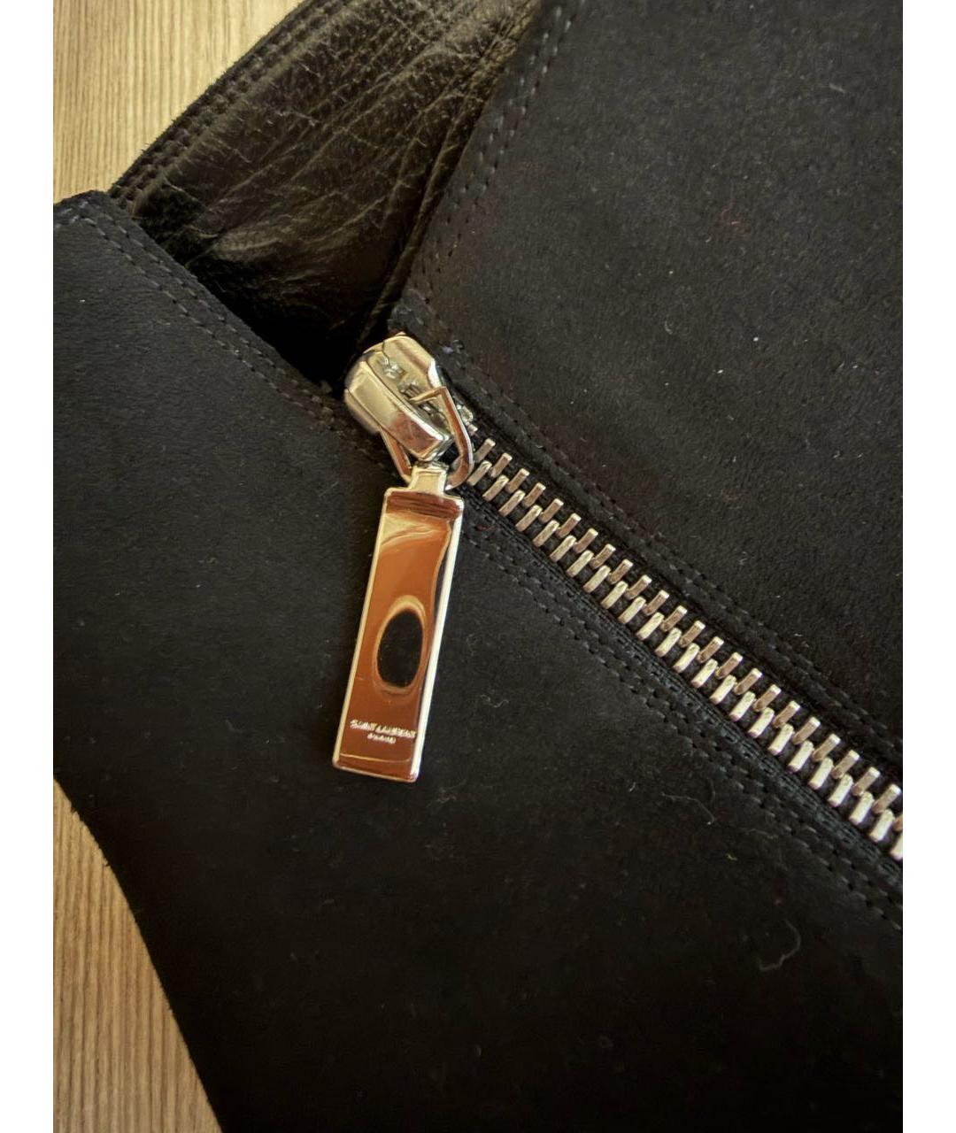 SAINT LAURENT Черные замшевые ботильоны, фото 8