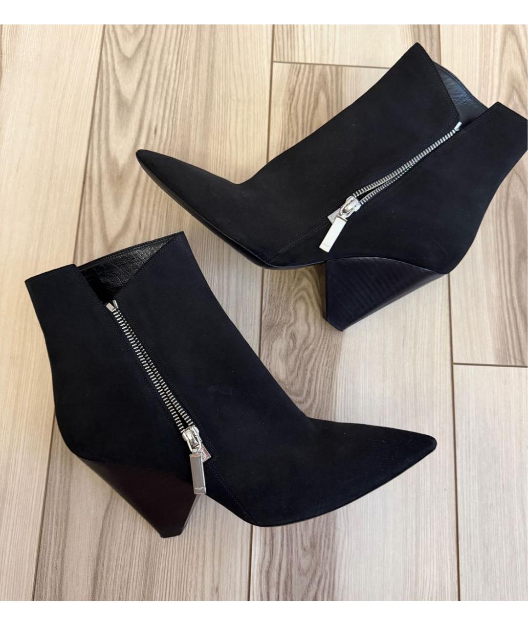SAINT LAURENT Черные замшевые ботильоны, фото 5