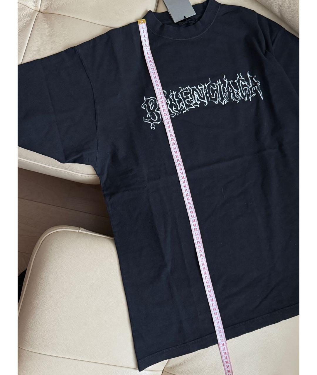 BALENCIAGA Черная хлопковая футболка, фото 8