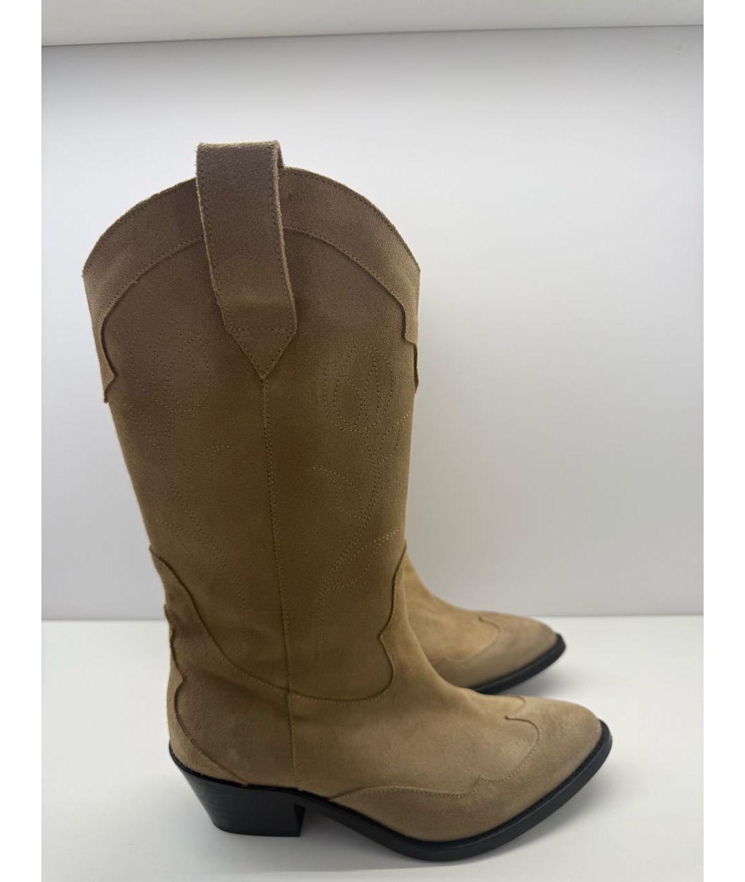 ALOHAS Бежевые замшевые сапоги, фото 7