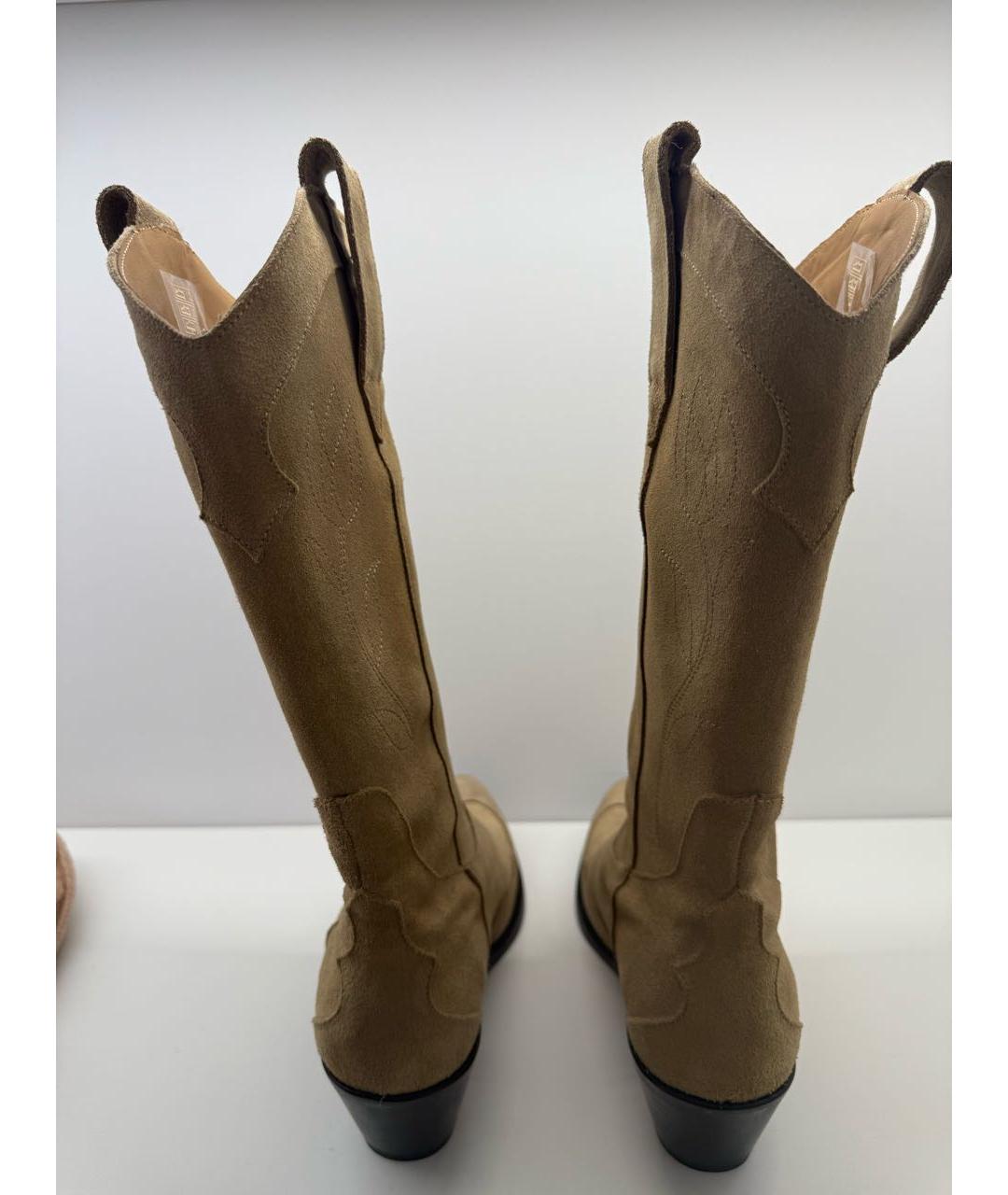 ALOHAS Бежевые замшевые сапоги, фото 4