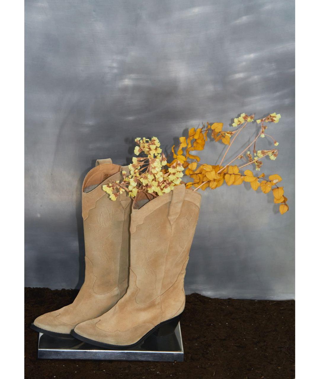 ALOHAS Бежевые замшевые сапоги, фото 6