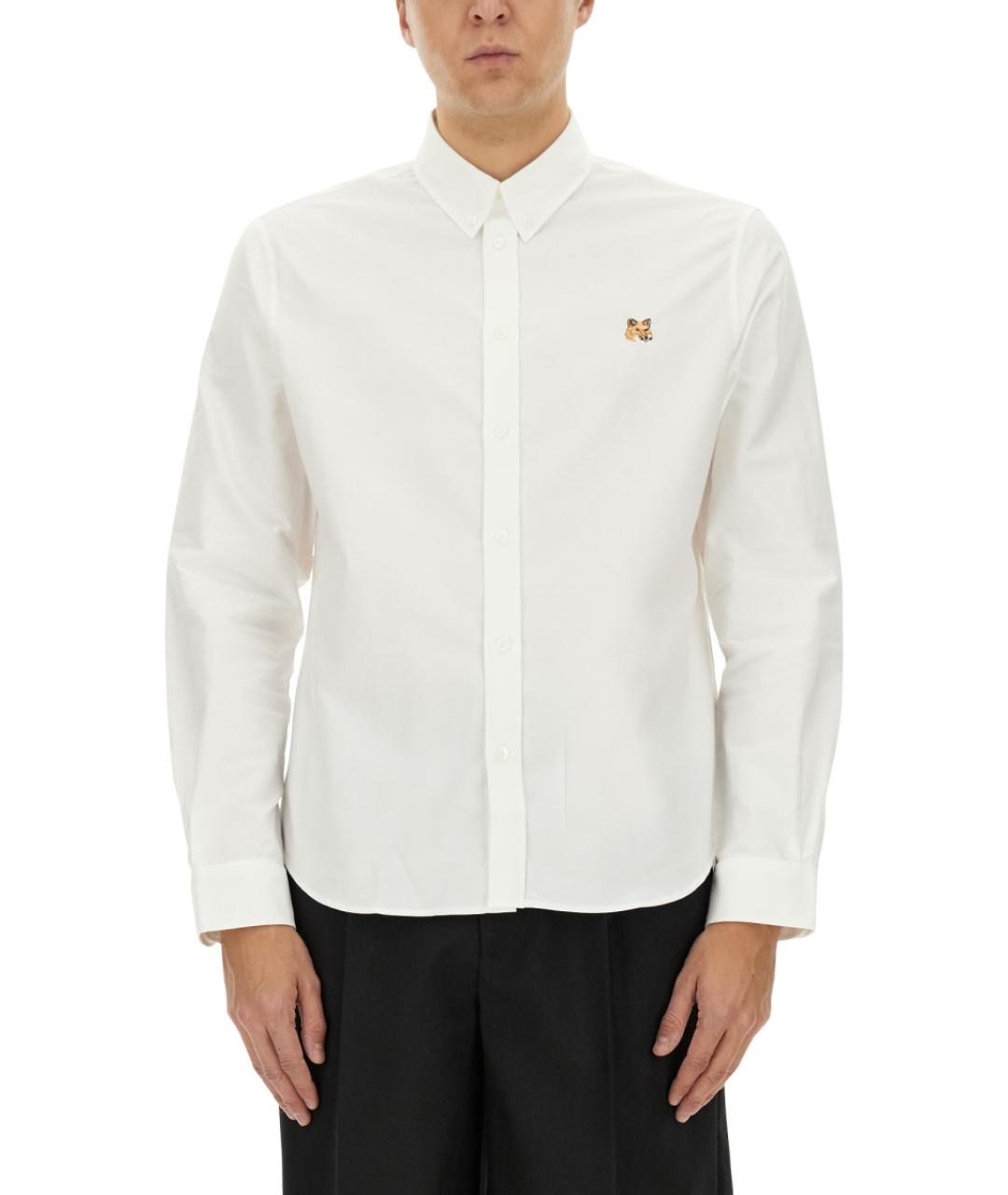 MAISON KITSUNE Белая хлопковая кэжуал рубашка, фото 5